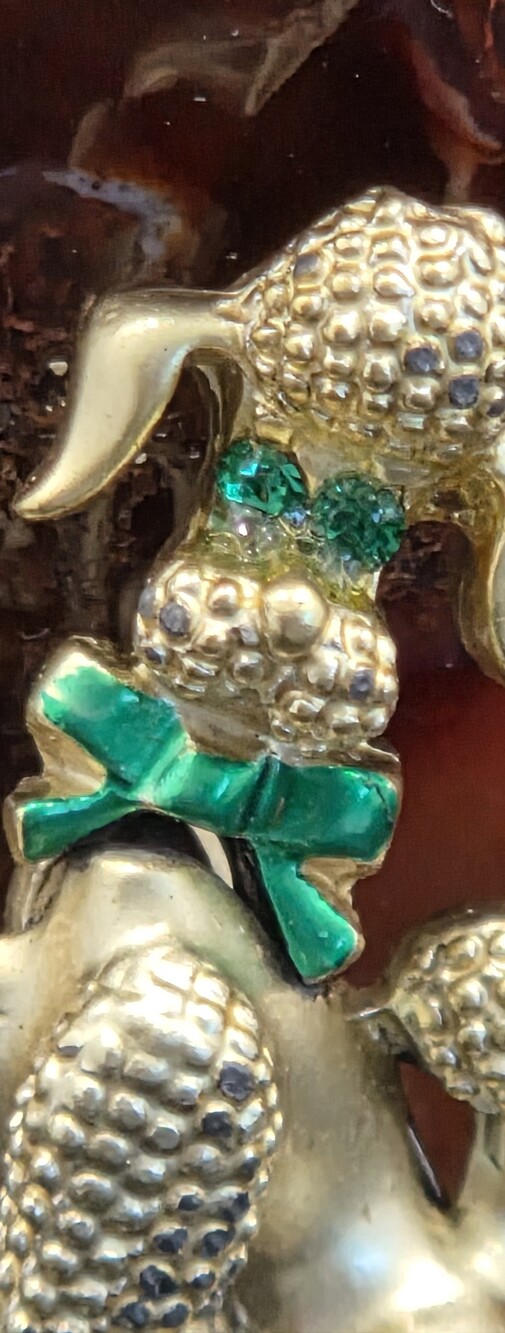 Poodle Gold Bobblehead Brooch Vintage - Picture 3 of 8
